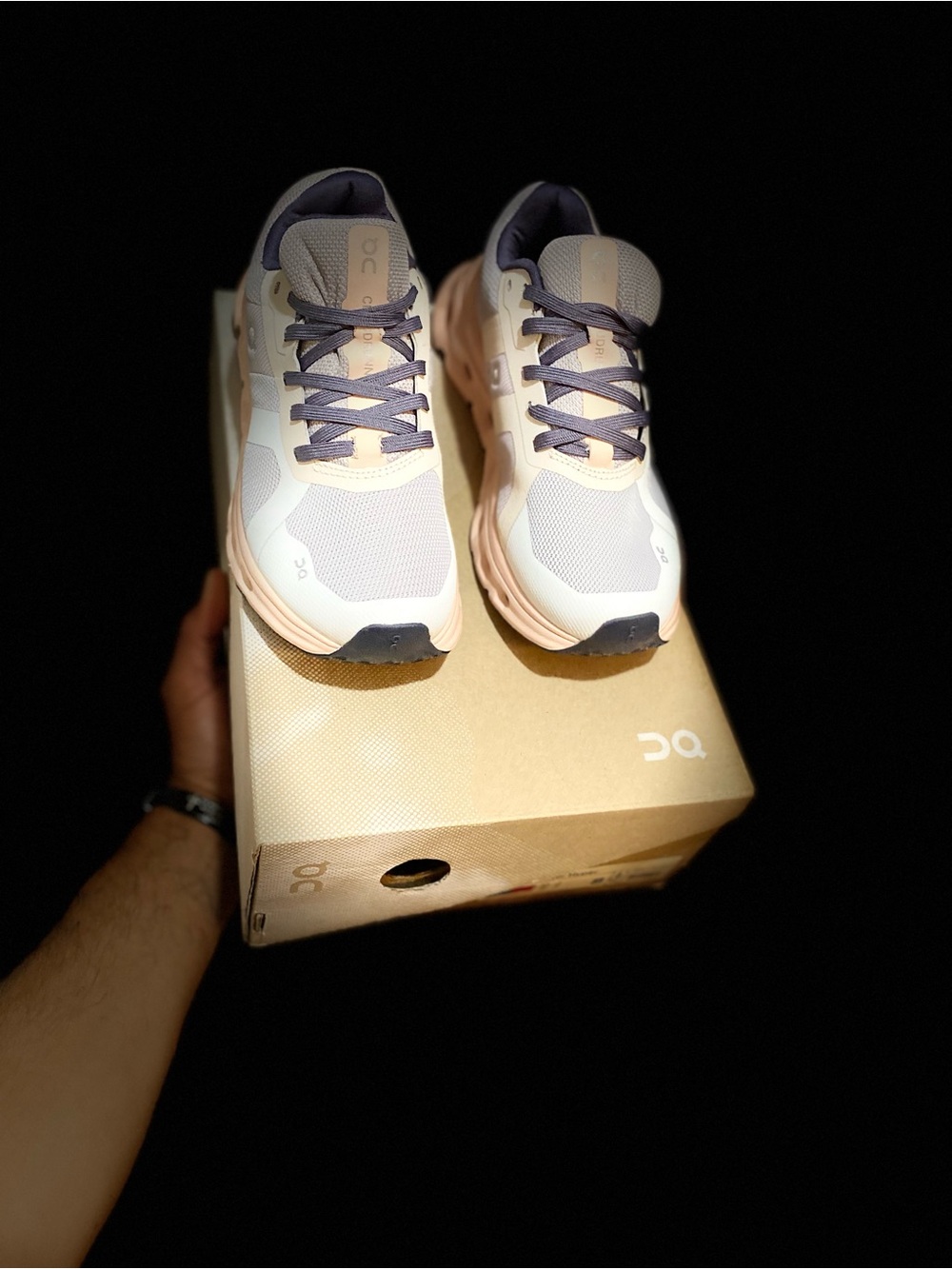 On Cloud Runner Sneakers in Light Pink & gray
